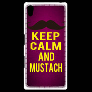 Coque Personnalisée Sony Xpéria Z5 Keep Calm and Mustach Rose
