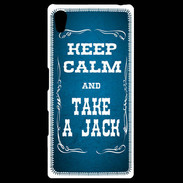 Coque Personnalisée Sony Xpéria Z5 Keep Calm and Take Jack Bleu