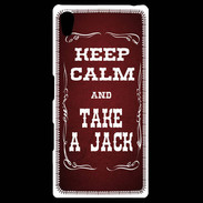 Coque Personnalisée Sony Xpéria Z5 Keep Calm and Take Jack Rouge