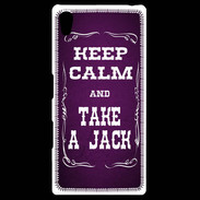 Coque Personnalisée Sony Xpéria Z5 Keep Calm and Take Jack Violet