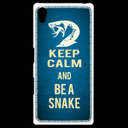 Coque Personnalisée Sony Xpéria Z5 Keep Calm and Be a Snake bleu