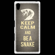 Coque Personnalisée Sony Xpéria Z5 Keep Calm and Be a Snake Gris
