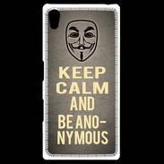 Coque Personnalisée Sony Xpéria Z5 Keep Calm and Be Anonymous Gris