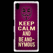 Coque Personnalisée Sony Xpéria Z5 Keep Calm and Be Anonymous Rose