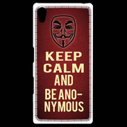 Coque Personnalisée Sony Xpéria Z5 Keep Calm and Be Anonymous Rouge