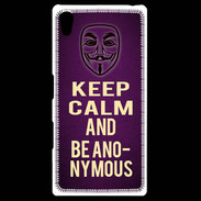 Coque Personnalisée Sony Xpéria Z5 Keep Calm and Be Anonymous Violet