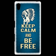 Coque Personnalisée Sony Xpéria Z5 Keep Calm and Be Free Bleu