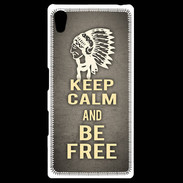 Coque Personnalisée Sony Xpéria Z5 Keep Calm and Be Free Gris