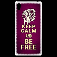 Coque Personnalisée Sony Xpéria Z5 Keep Calm and Be Free Rose