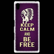 Coque Personnalisée Sony Xpéria Z5 Keep Calm and Be Free Violet