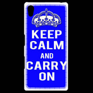 Coque Personnalisée Sony Xpéria Z5 Keep Calm and Carry on Bleu
