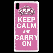 Coque Personnalisée Sony Xpéria Z5 Keep Calm and Carry on Rose