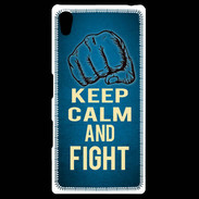 Coque Personnalisée Sony Xpéria Z5 Keep Calm and Fight Bleu