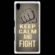 Coque Personnalisée Sony Xpéria Z5 Keep Calm and Fight Gris