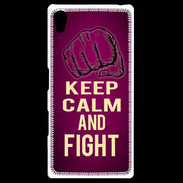 Coque Personnalisée Sony Xpéria Z5 Keep Calm and Fight Rose