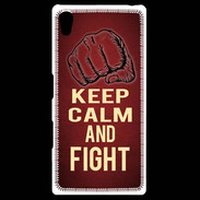 Coque Personnalisée Sony Xpéria Z5 Keep Calm and Fight Rouge