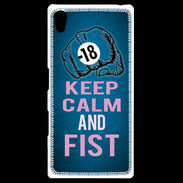 Coque Personnalisée Sony Xpéria Z5 Keep Calm and Fist BLeu