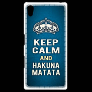 Coque Personnalisée Sony Xpéria Z5 Keep Calm and Hakuna Matata Bleu