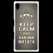 Coque Personnalisée Sony Xpéria Z5 Keep Calm and Hakuna Matata Gris