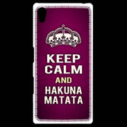 Coque Personnalisée Sony Xpéria Z5 Keep Calm and Hakuna Matata rose