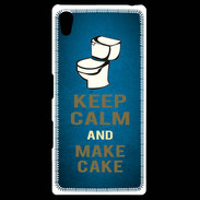 Coque Personnalisée Sony Xpéria Z5 Keep Calm and Make cake Bleu