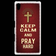 Coque Personnalisée Sony Xpéria Z5 Keep Calm and Pray Christian Rouge