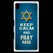 Coque Personnalisée Sony Xpéria Z5 Keep Calm and Pray jewish BLeu
