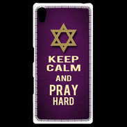 Coque Personnalisée Sony Xpéria Z5 Keep Calm and Pray jewish Violet