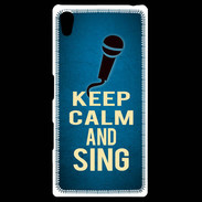 Coque Personnalisée Sony Xpéria Z5 Keep Calm and Sing Bleu