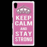 Coque Personnalisée Sony Xpéria Z5 Keep Calm and Stay strong Rose