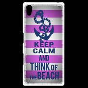 Coque Personnalisée Sony Xpéria Z5 Keep Calm and Think Beach Rose