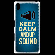 Coque Personnalisée Sony Xpéria Z5 Keep Calm and Up Sound Bleu