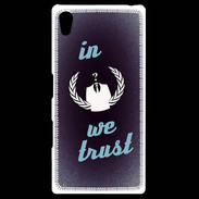 Coque Personnalisée Sony Xpéria Z5 In anonymous We trust bleu ZG