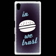 Coque Personnalisée Sony Xpéria Z5 In Burger We trust Bleu ZG