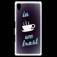 Coque Personnalisée Sony Xpéria Z5 In Coffee We trust Bleu ZG