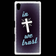 Coque Personnalisée Sony Xpéria Z5 In Christ We trust Bleu ZG