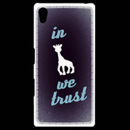 Coque Personnalisée Sony Xpéria Z5 In Girafe We trust Bleu ZG