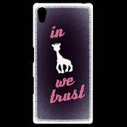 Coque Personnalisée Sony Xpéria Z5 In Girafe We trust Rouge ZG