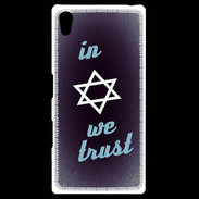 Coque Personnalisée Sony Xpéria Z5 In Judaïsme We trust Bleu ZG 
