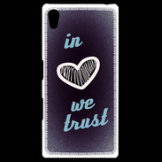 Coque Personnalisée Sony Xpéria Z5 In Love We trust Bleu ZG
