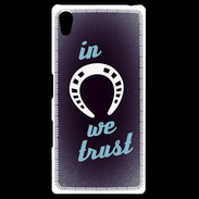 Coque Personnalisée Sony Xpéria Z5 In Luck We trust Bleu ZG
