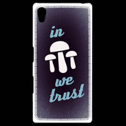 Coque Personnalisée Sony Xpéria Z5 In Mushrooms We trust Bleu ZG