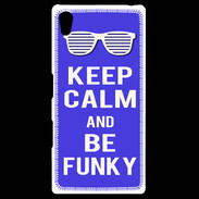 Coque Personnalisée Sony Xpéria Z5 Keep Calm Funky Bleu