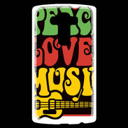 Coque Personnalisée Lg G4 Peace Love Music
