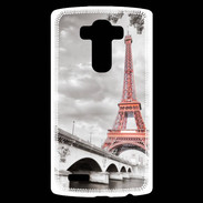 Coque Personnalisée Lg G4 Tour Eiffel rouge sur fond en noir et blanc
