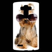 Coque Personnalisée Lg G4 Chien Yorkie avec lunette de soleil