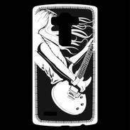 Coque Personnalisée Lg G4 Musicienne guitare électrique en noir et blanc