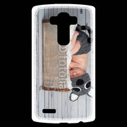 Coque Personnalisée Lg G4 Bébé dormant avec chapeau tête de chat