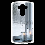Coque Personnalisée Lg G4 paysage hiver deux lanternes