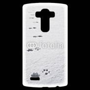 Coque Personnalisée Lg G4 Traces de pas d'animal dans la neige